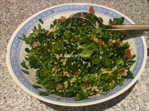bowl of homemade tabouli salad